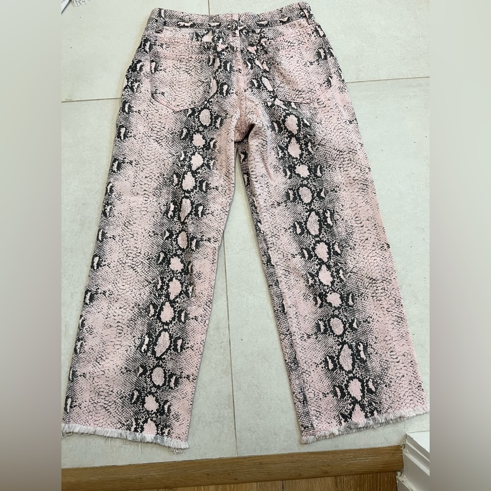 Pink Python Distressed Jeans - image 3